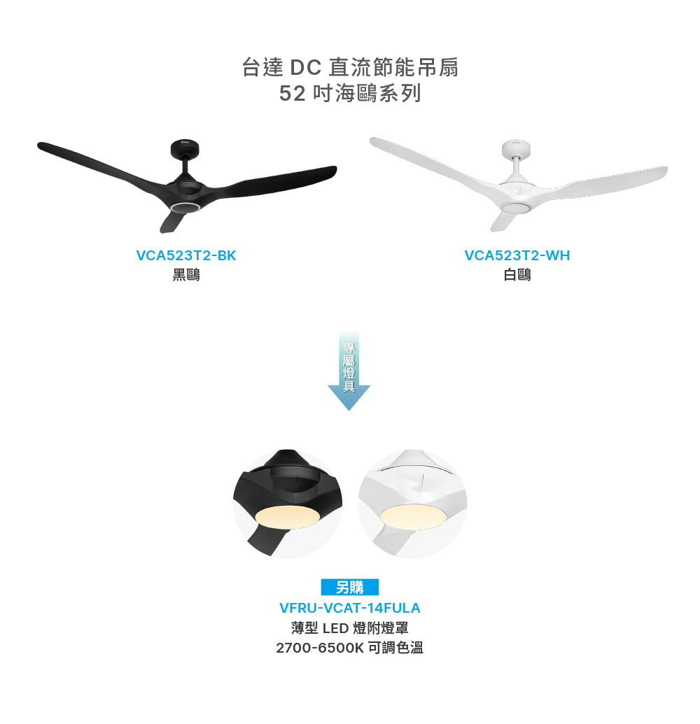 52吋海鷗吊扇產品系列