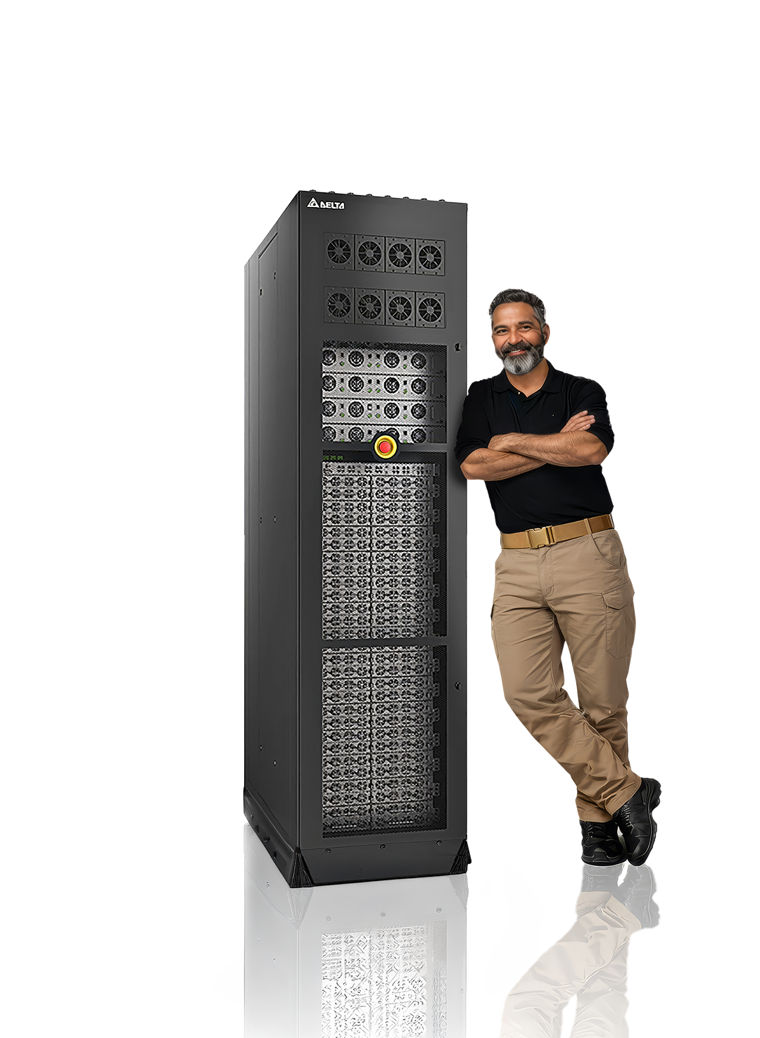 Solar panel array at a data center facility