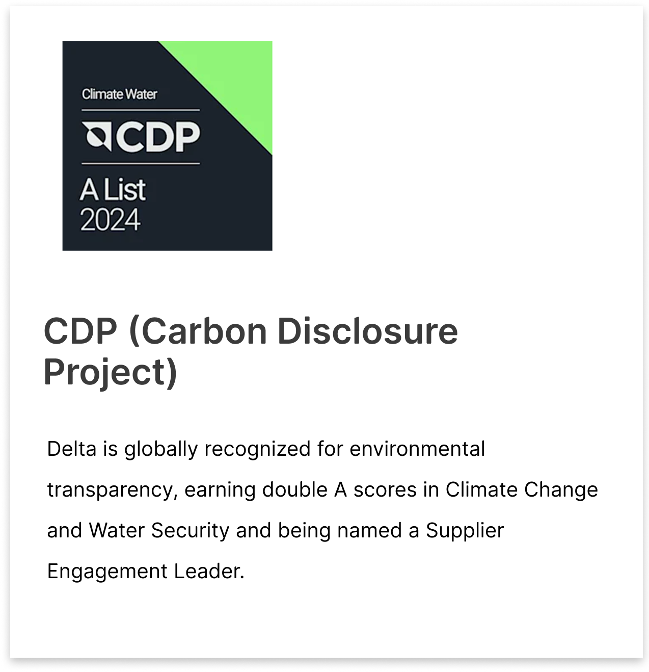 CDP Carbon Disclosure Project