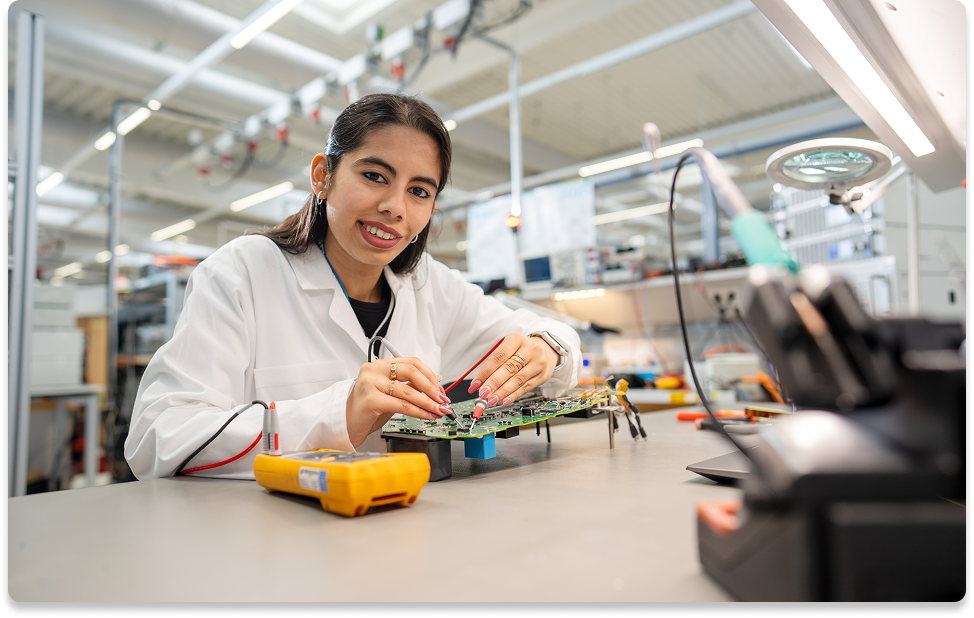 Delta HR team member working at a laptop