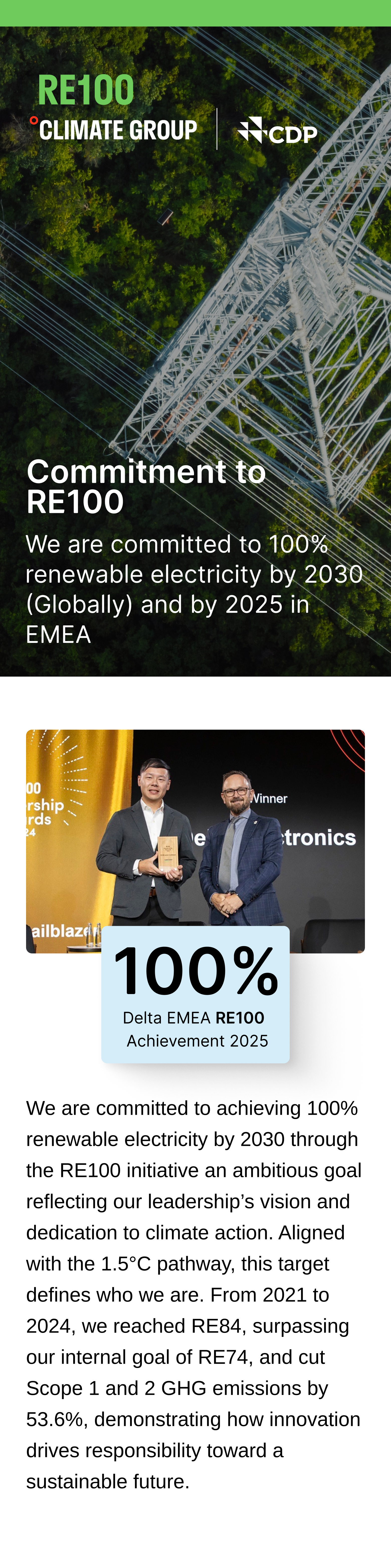 Commitment to RE100
