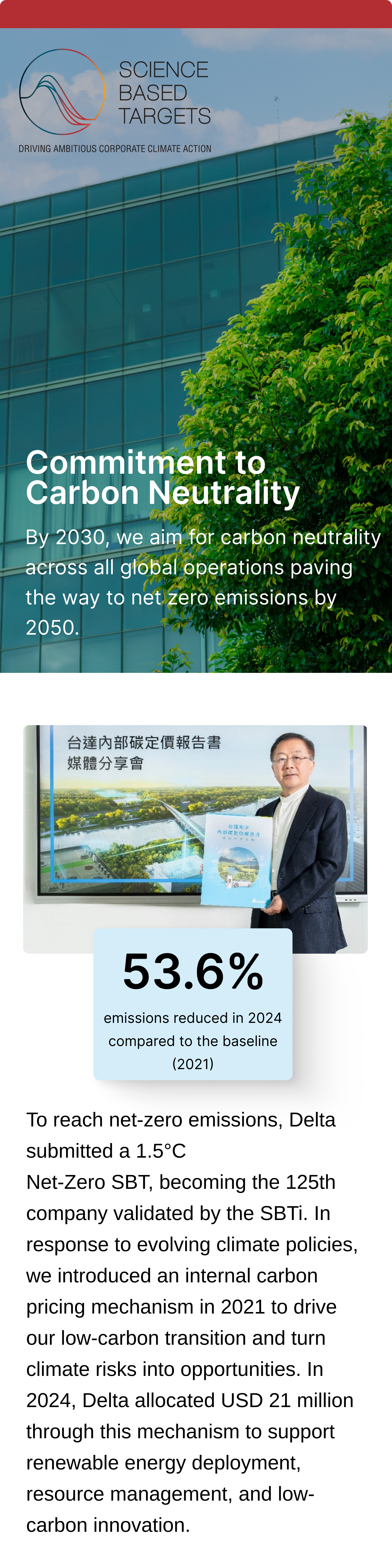 Commitment to Carbon Neutrality