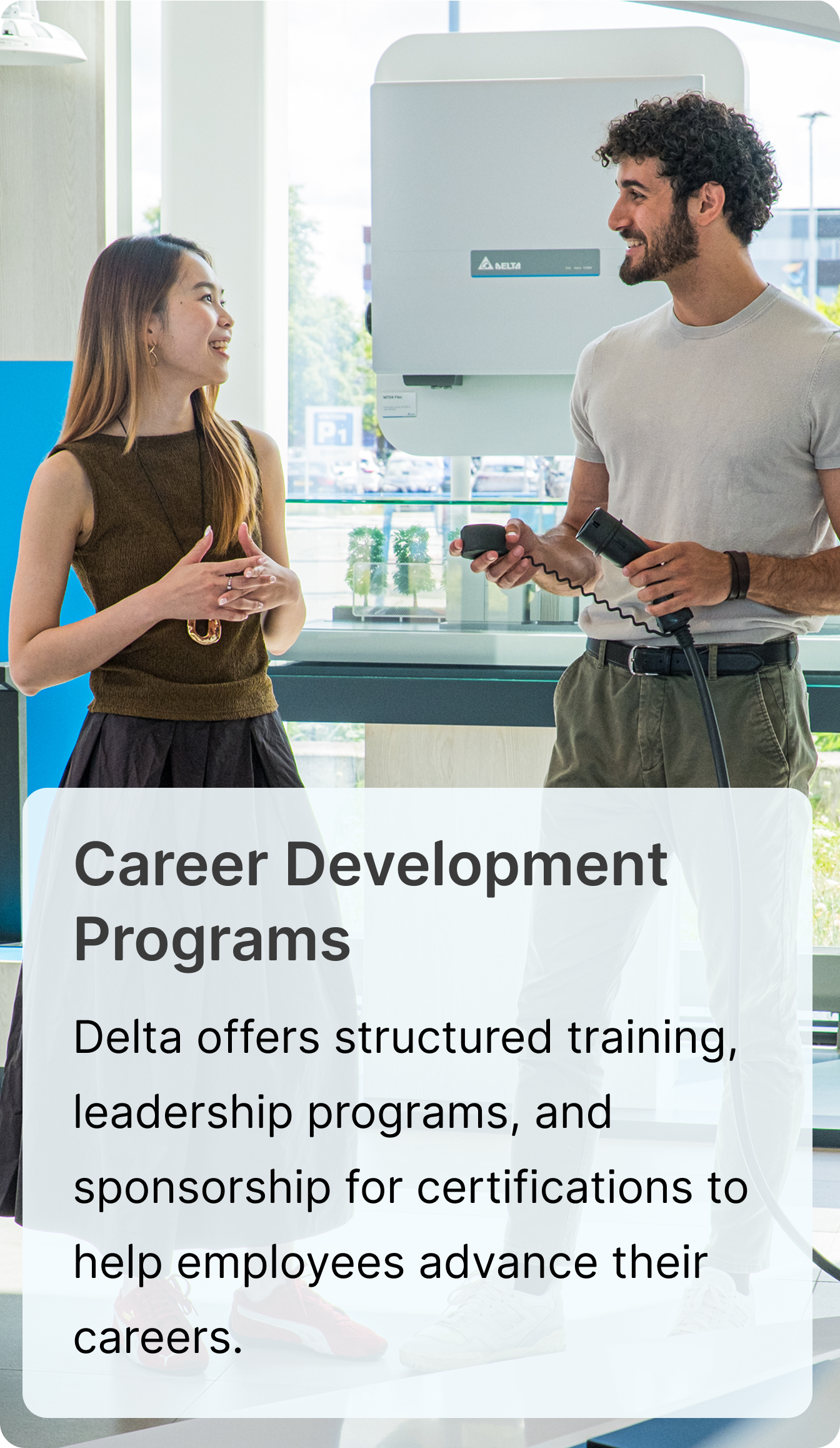 Career Development Programs — Delta offers structured training, leadership programs, and sponsorship for certifications to help employees advance their careers.