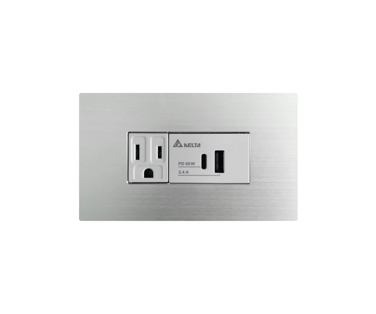 埋入式 60W USB A+C 快充插座