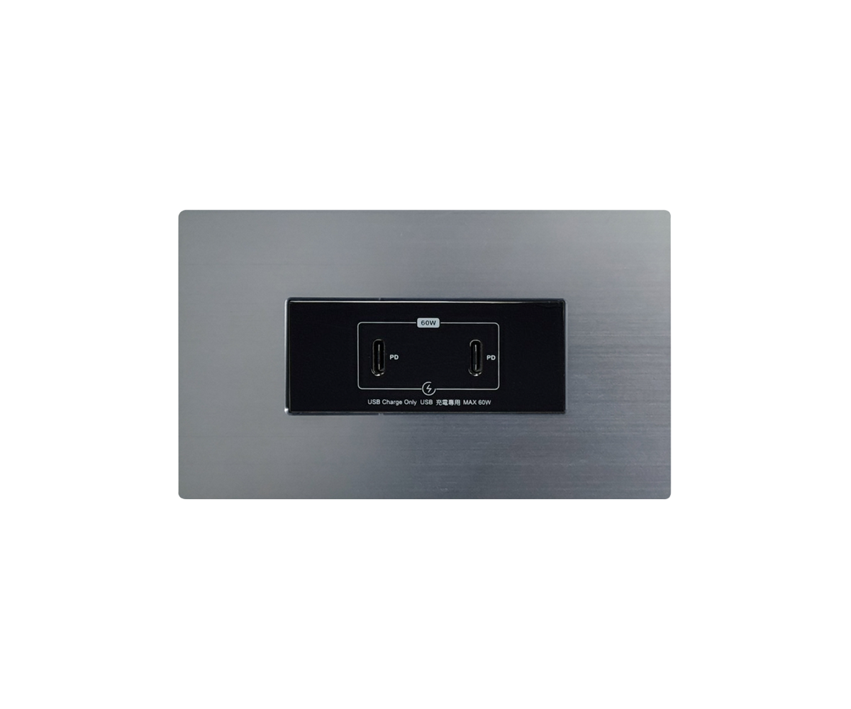 埋入式 60W USB C+C 快充插座