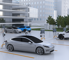 Electric vehicles at destination charging stations in an urban parking area